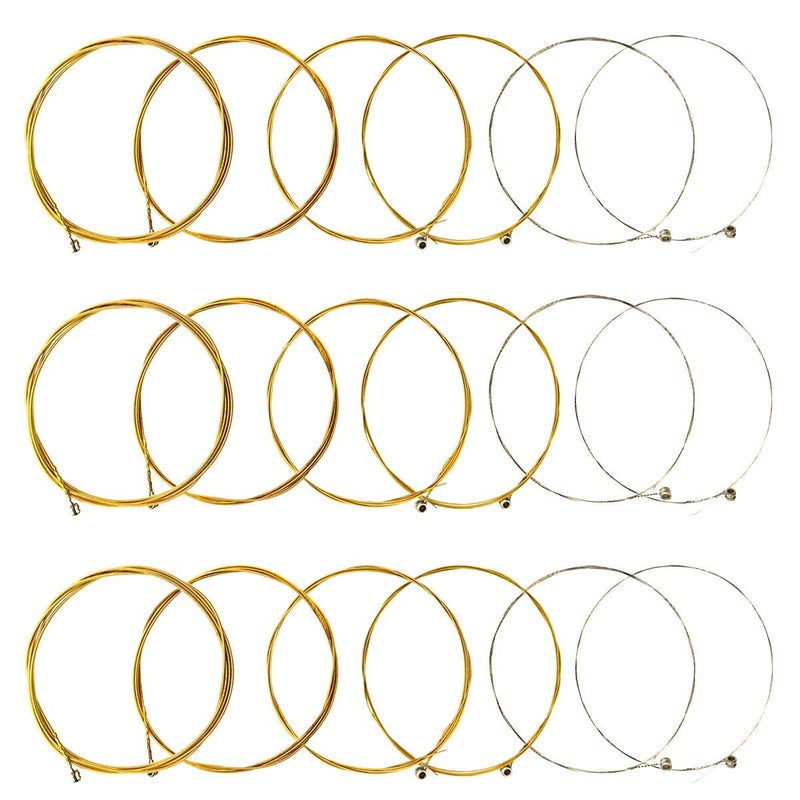 JYsun Acoustic Guitar Strings 3 Full Sets with Stainless Steel Core Phosphorus Bronze Wound Nickel-plated Bead Head Including E-1st B-2nd G-3rd D-4th A-5th E-6th - Image 1